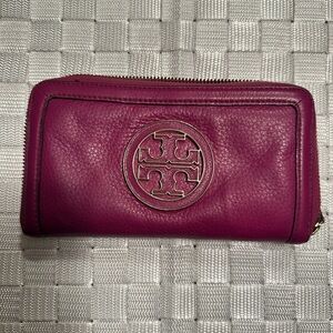 Tory Burch Magenta Leather Wallet